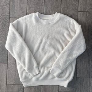 Aerie oversized white sherpa crewneck